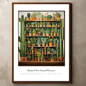 Henri Rousseau Print, Rousseau Poster, Tropisches Dekor, Botanischer Druck, Dschungel Print, Ausstellungsplakat, Kakteen Kunst, Kaktus, Vintage Wandkunst