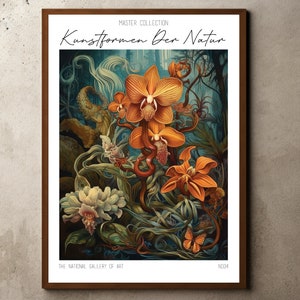 Ernst Haeckel Inspired Print, Ernst Haeckel Poster, Printable Botanical Wall Art, Floral Illustrations, Jungle Print Poster, Orchid Poster