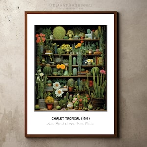 Henri Rousseau Druck, Rousseau Poster, Tropisches Dekor, Botanischer Druck, Dschungel-Druck, Kaktus-Poster, Dschungel-Kunstposter, Vintage-Wandkunst