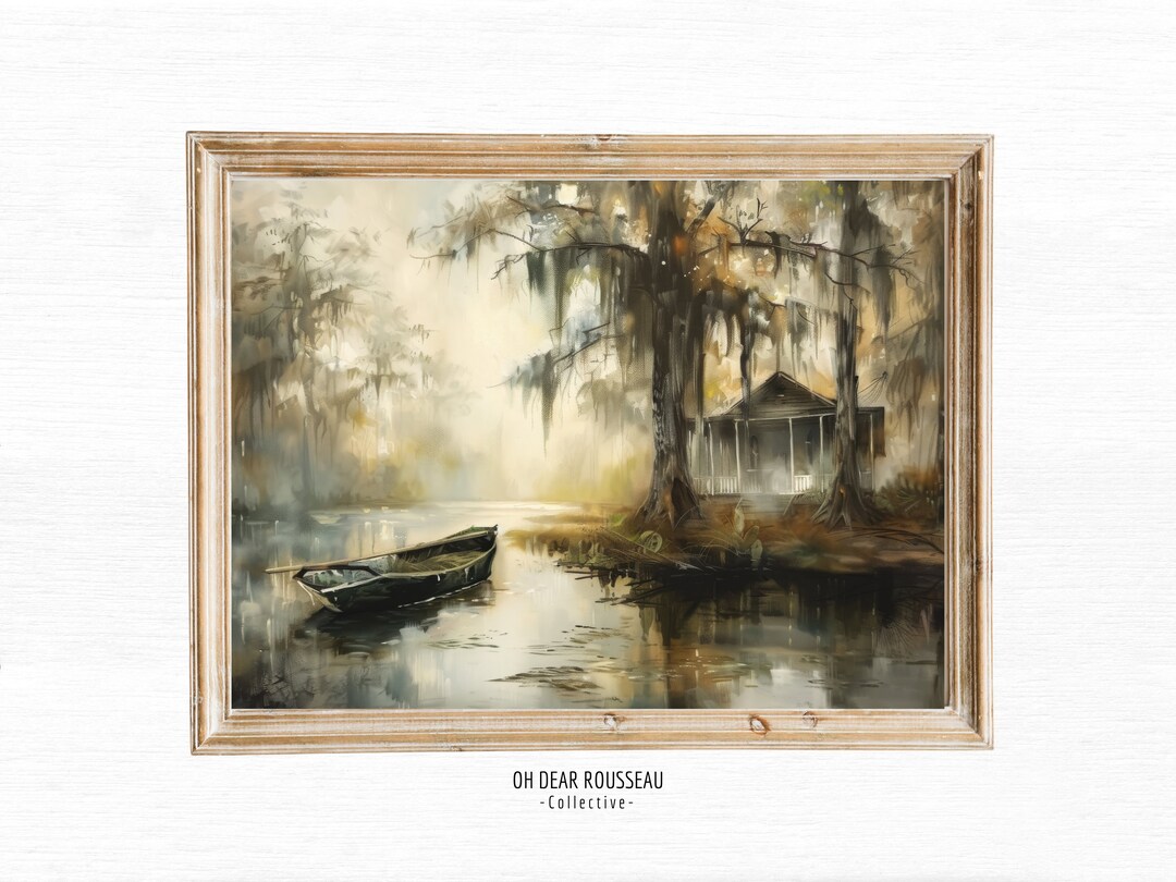 Antique Bayou Farmhouse Art - Vintage Country Decor, Southern Art ...