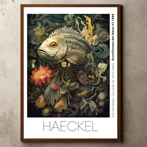 Ernst Haeckel Inspired Print, Ernst Haeckel Poster, Printable Wall Art, Floral Illustrations, Marine Life Prints, Fish Poster, Coral Reef