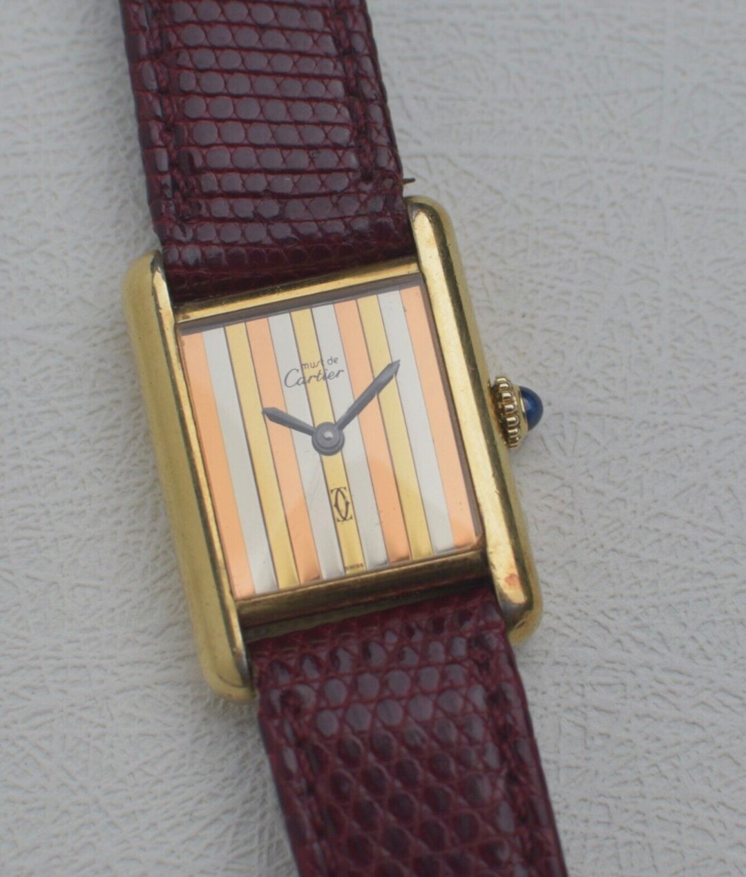 Vintage Cartier Tank Must De Cartier Trinity Dial From 1980s Etsy