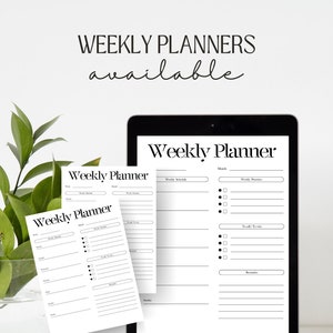 Weekly Planner Digital Download - Daily To Do List, Weekly Planner Printable, Undated Daily Planner, Minimalist To Do List, Desk Planner