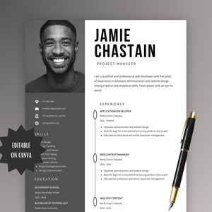 Clean Resume Template | Modern resume templates | CV | Professional CV templates | Canva editable templates