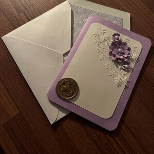 Biglietto d'auguri fatto a mano, biglietto di auguri botanico in carta, biglietto d'auguri con carta artistica. Biglietto vuoto con carta artistica floreale, biglietto di carta di alta qualità, regalo per lei.