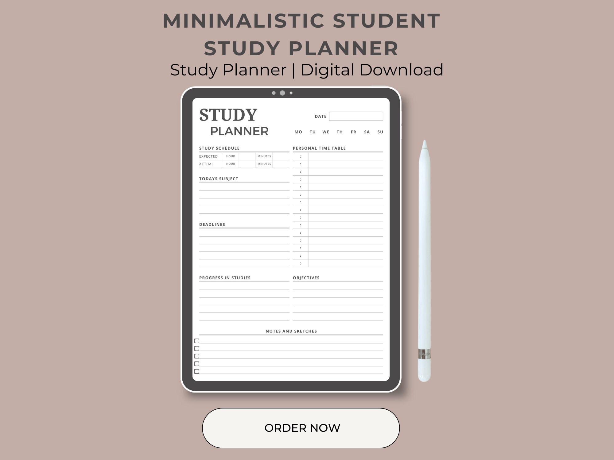 Study Planner Printable, Print at Home Study Plan, Student Planning ...