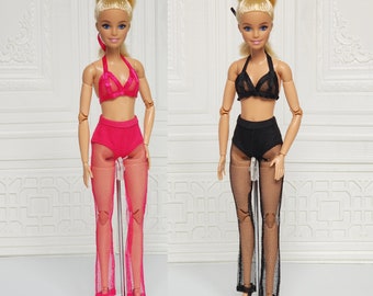 Black Pink 2 Swimwear Bikini Trousers Fit for Barbie Made To Move Doll