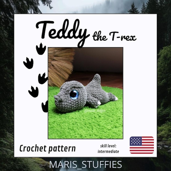 Wzór szydełkowy na Misia T-Rexa, seria Belly Baby