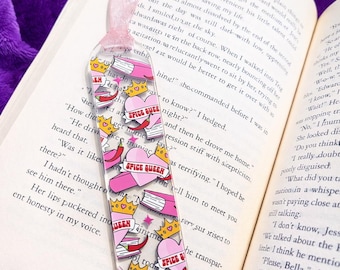 Spicy Book Lover Acrylic Bookmark | Romance Reader Gift | UV DTF Handmade Bookmark