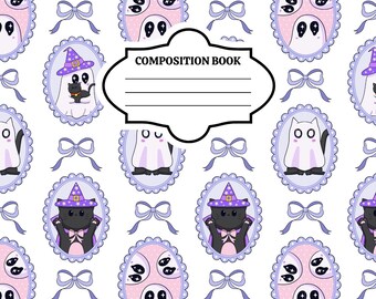 Halloween Composition Notebook: Spooky Cat & Ghost Journal
