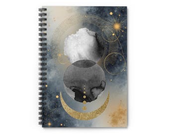 Celestial Notebook, Star Journal, Galaxy Diary, Space Planner, Astronomy Notepad - Ruled Line