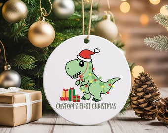 Baby’s First Christmas Dinosaur Themed Ornament, Christmas Decor, Christmas Tree Decorations