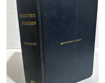Sélection de poèmes Carl Sandburg 1926 HC Harcourt Brace 1ère édition Ancienne bibliothèque de Seattle m2