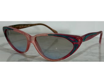 Occhiali da sole Mikado da donna, modello cat-eye con lenti sfumate rosa e verde acqua, 57 mm