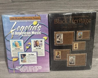 Black Heritage Jumbo Stamp Postcard Sets Legends of Music Vol 1 & 1700s-1900s