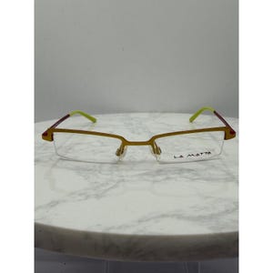 LA MATTA RUNWAY Eyeglass Frames 50-20 Half Rim Gold Red Green Germany La Matta LM3144 Col. 3 Green Tortoise Eyeglasses Frame w  main image 3