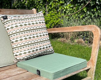 Heated Outdoor Seat Cushions - 5cm memory foam + including Powerbank - Wireless Outdoor Garden Pillows , Water & UV Resistent - 40x40x5cm