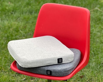 Verwarmd Zitkussen (Draadloos) 5cm memory foam en Warmpi® Powerbank - Grijs of Beige -  Wireless seat cushion with  powerbank - 38x38x5cm