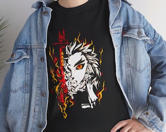 Rengoku Shirt | Rengoku Set Your Heart Ablaze Shirt | Anime Shirt | Rengoku vs Akaza Shirt | Demon Slayer Shirt | Anime Gifts | Anime Tshirt