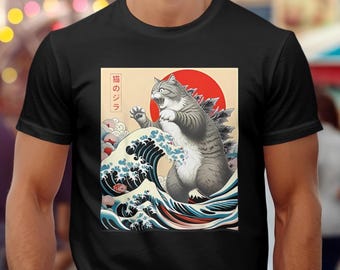 Maglietta grafica Catzilla – Design poster gatto retrò