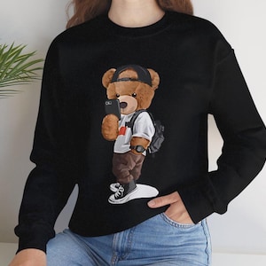 Teddy Bear Crewneck Sweatshirt | Stylish TeddyBear Sweatshirt | Bear Lover Shirt | Winter Unisex Sweatshirt Teddy Bear | Casual Fancy Bear