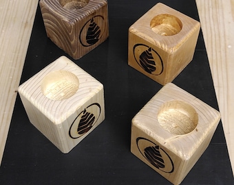 4 Reclaimed Wood Tea Light Holders