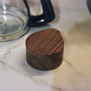 Handcrafted Solid Wood Coffee Filter Holder – Walnut or Ash with Custom Engraving