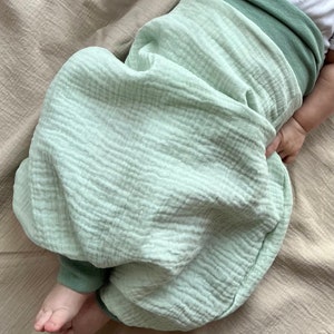 Musselin Schlafsack Strampelsack Baumwolle Musselinschlafsack Sommer mint Türkis altmint