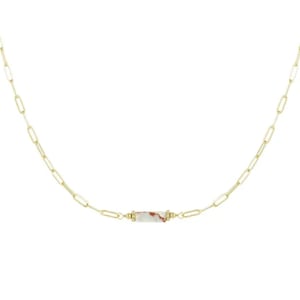 Gold Chain Necklace With Natural Stone