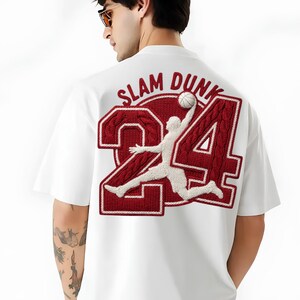 Slam Dunk PNG, Maglia da basket in finta maglia PNG, Maglia da basket numero 24 PNG, Design per sublimazione da basket, Download digitale