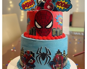 Spiderman Cupcake Toppers: Superhero Birthday Party Decorations
