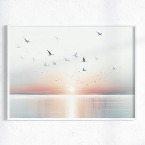 Bird Painting | Birds Flying on Horizon | PRINTABLE Artwork | Birds Wall Art Prints | DIGITAL Download