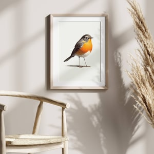 Bird Art Print | Robin Digital Painting | DIY | Original | Wall Art | Digital Download | PRINTABLE