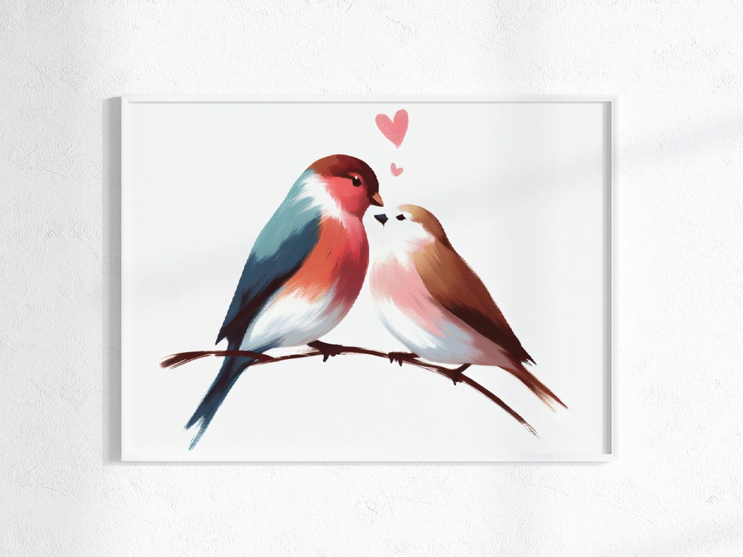 Birds Wall Art PRINTABLE Minimalist Above Bed Art Print Bedroom Decor ...