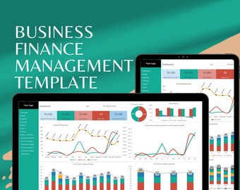 Puede incluir: Una pantalla de ordenador que muestra un panel de control de gestión financiera empresarial con gráficos y diagramas que muestran los ingresos, los gastos y otros datos financieros. El panel de control incluye un título "Panel de control" y un logotipo "Su logotipo".