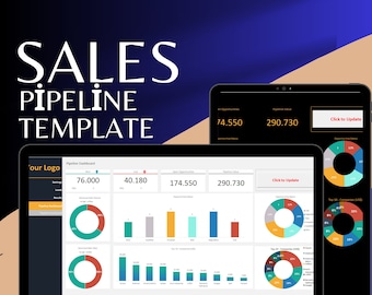 セールスパイプラインExcelテンプレート｜リード＆ディールトラッカーダッシュボード｜パイプライン価値、成約・失注、上位企業｜セールスファネルスプレッドシート