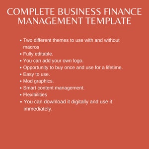 Business Finance Management Template: Financial Toolkit - Etsy