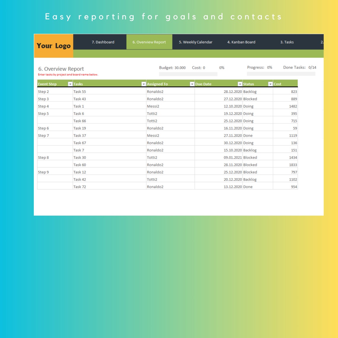 Event Planning Excel Template - Organize Your Next Event With Ease - Etsy