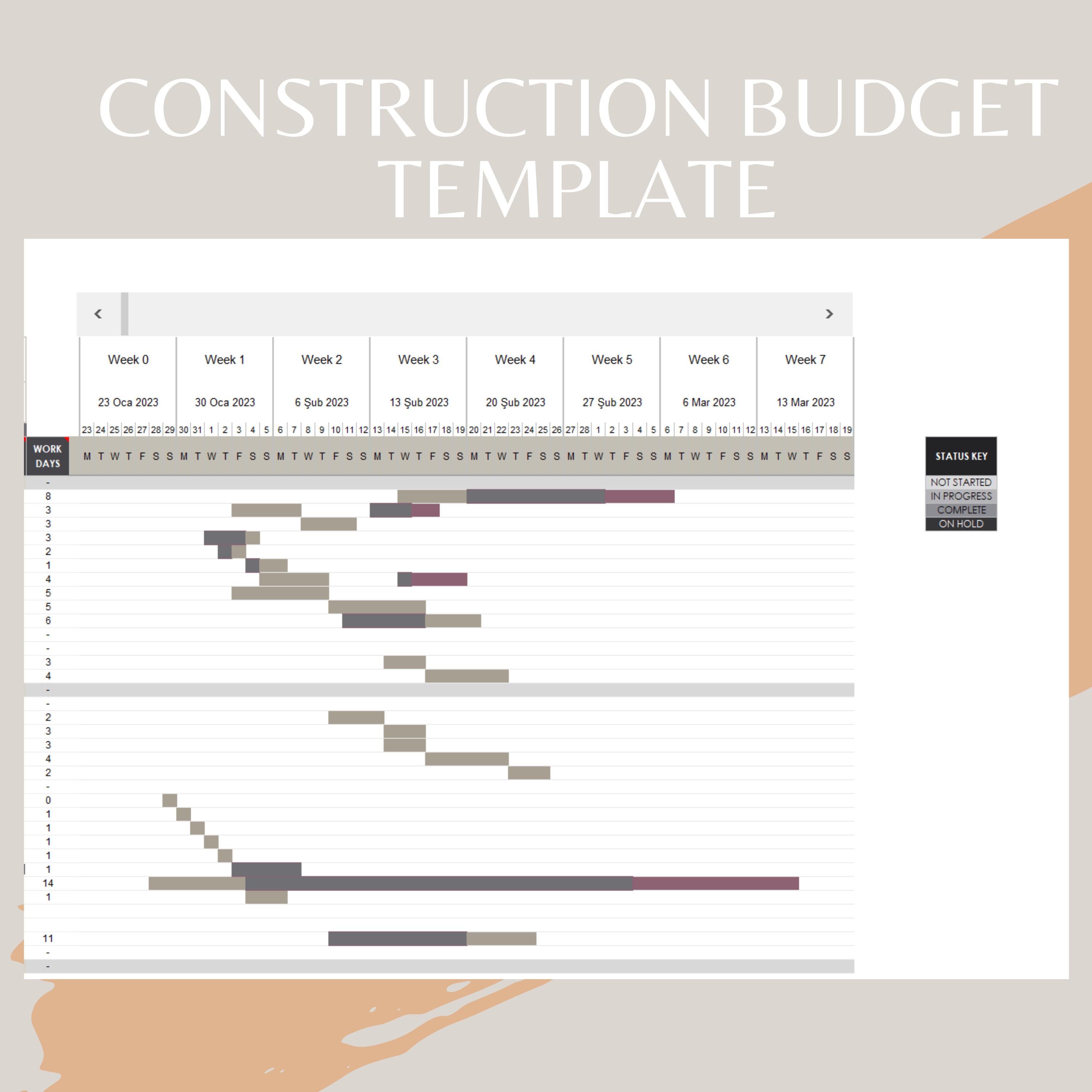 Home Construction Budget Planner Excel & Google Sheets | Labor Material ...