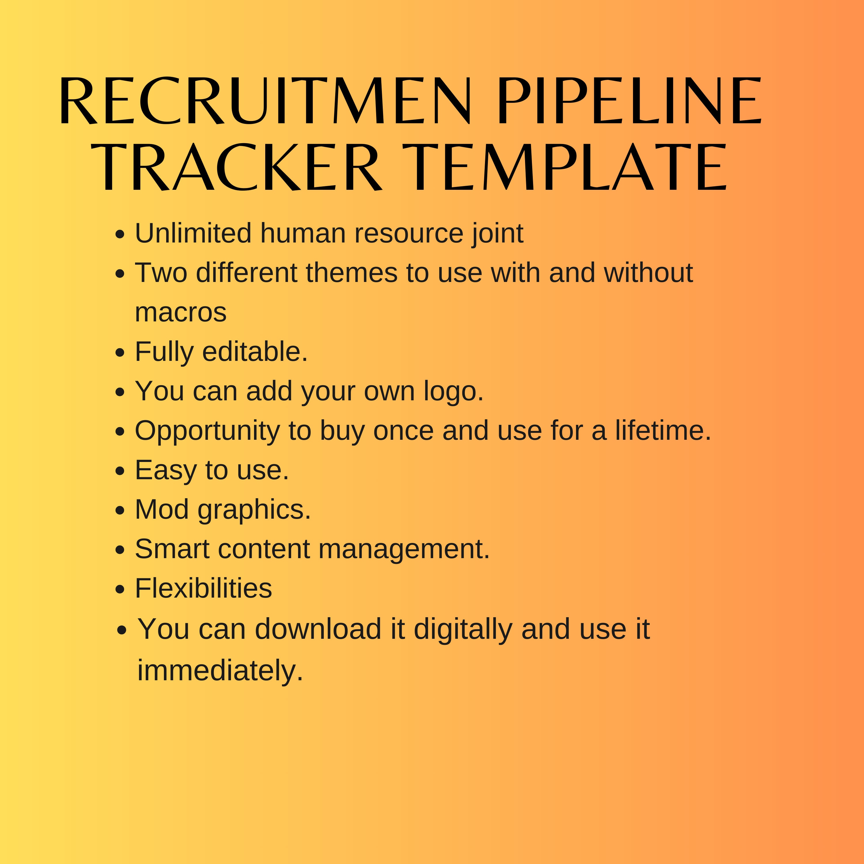 Recruitment Pipeline Tracker Excel | Hiring Dashboard | Applicant ...