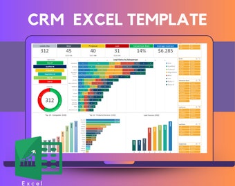 CRM Excel Template | Sales Pipeline & Lead Tracker | Customer Management Dashboard | Salesperson Report | Contact Database | CRM