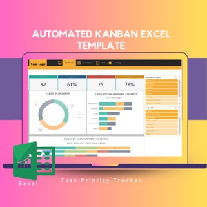 Automated Kanban Excel Template, Kanban Board Excel Template - Enhance Your Workflow Efficiency