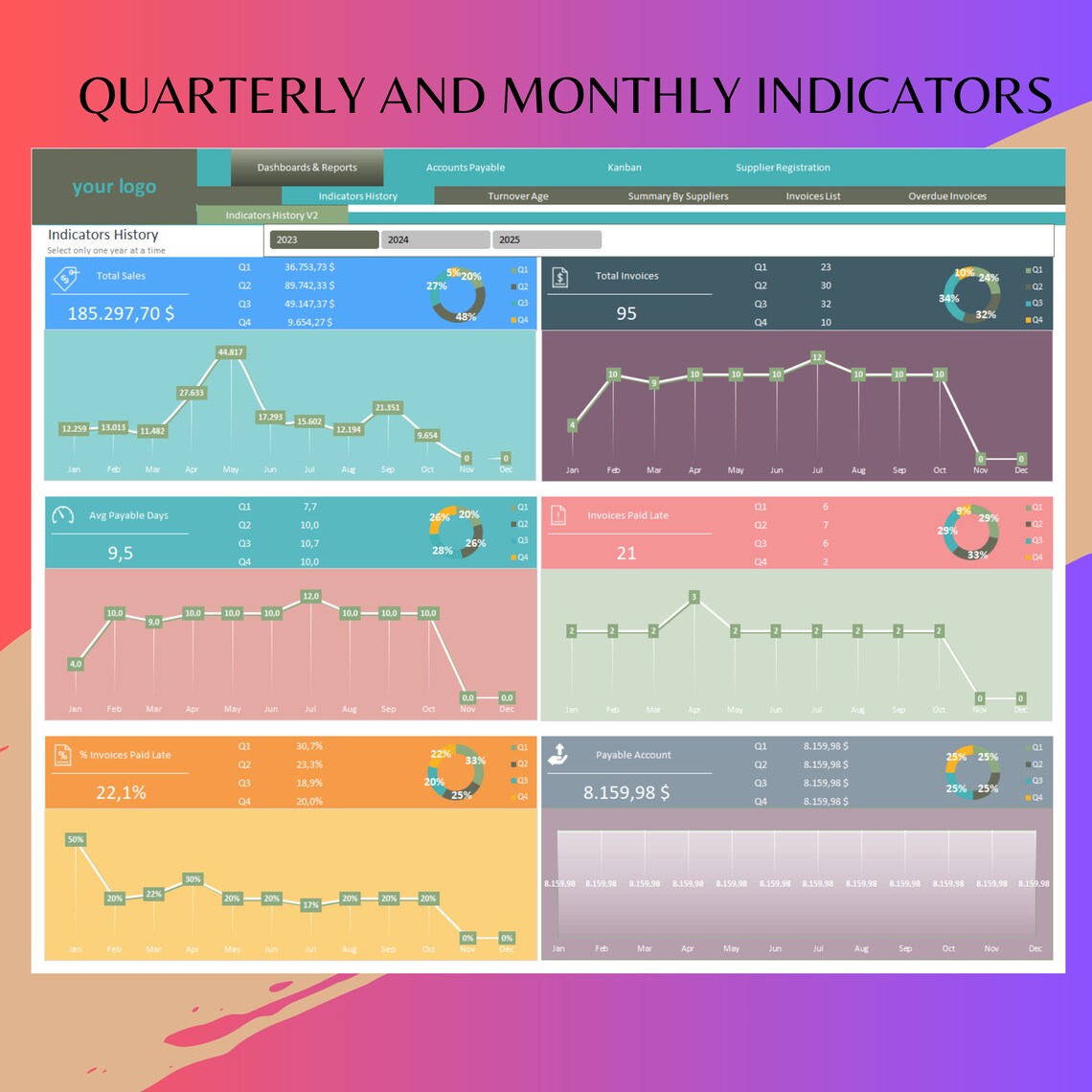 Accounts Payable Management Template,excel Accounts Payable Template ...