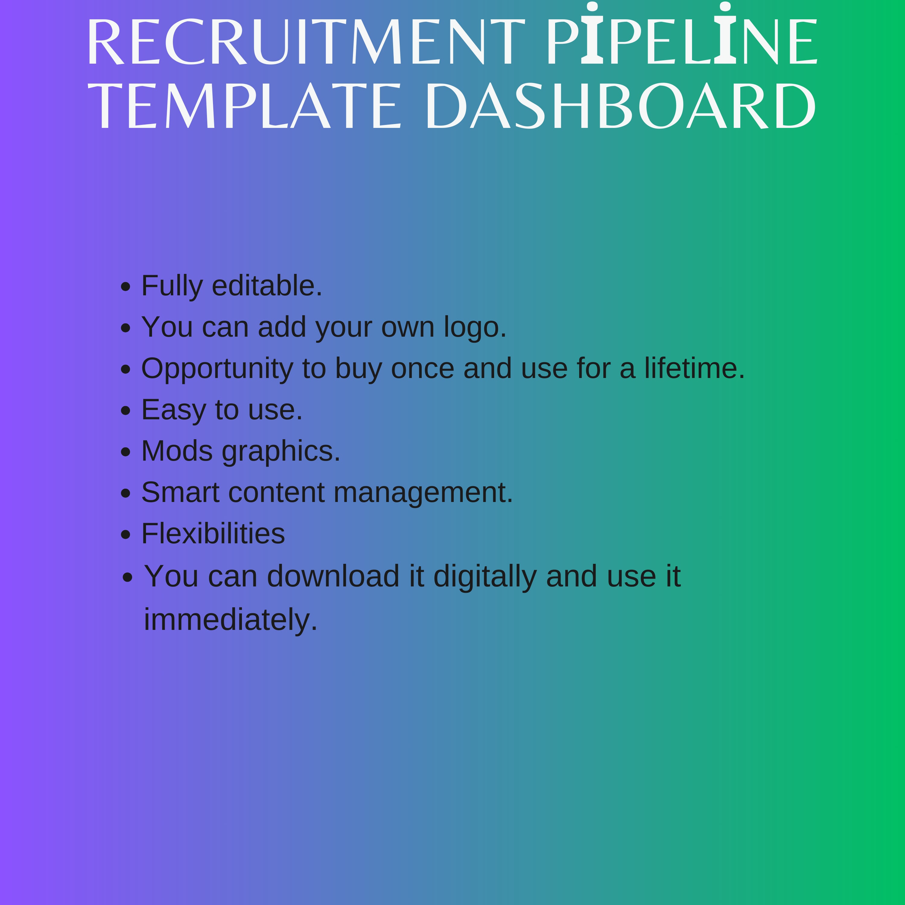 Recruitment Pipeline Template Excel | HR Hiring Tracker Dashboard ...
