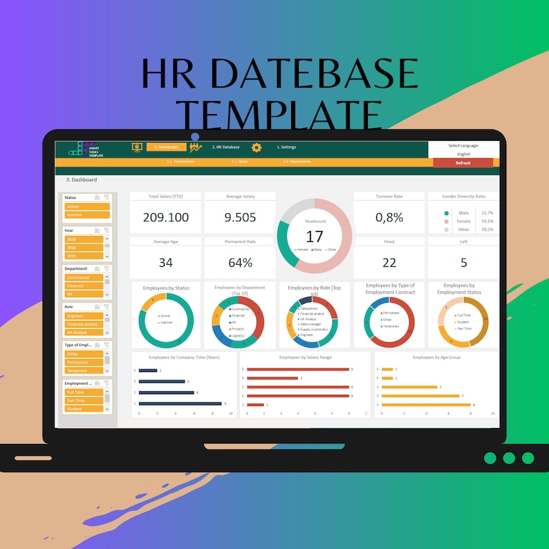 Human Resource Database Template, HR Database Template, HR Database ...