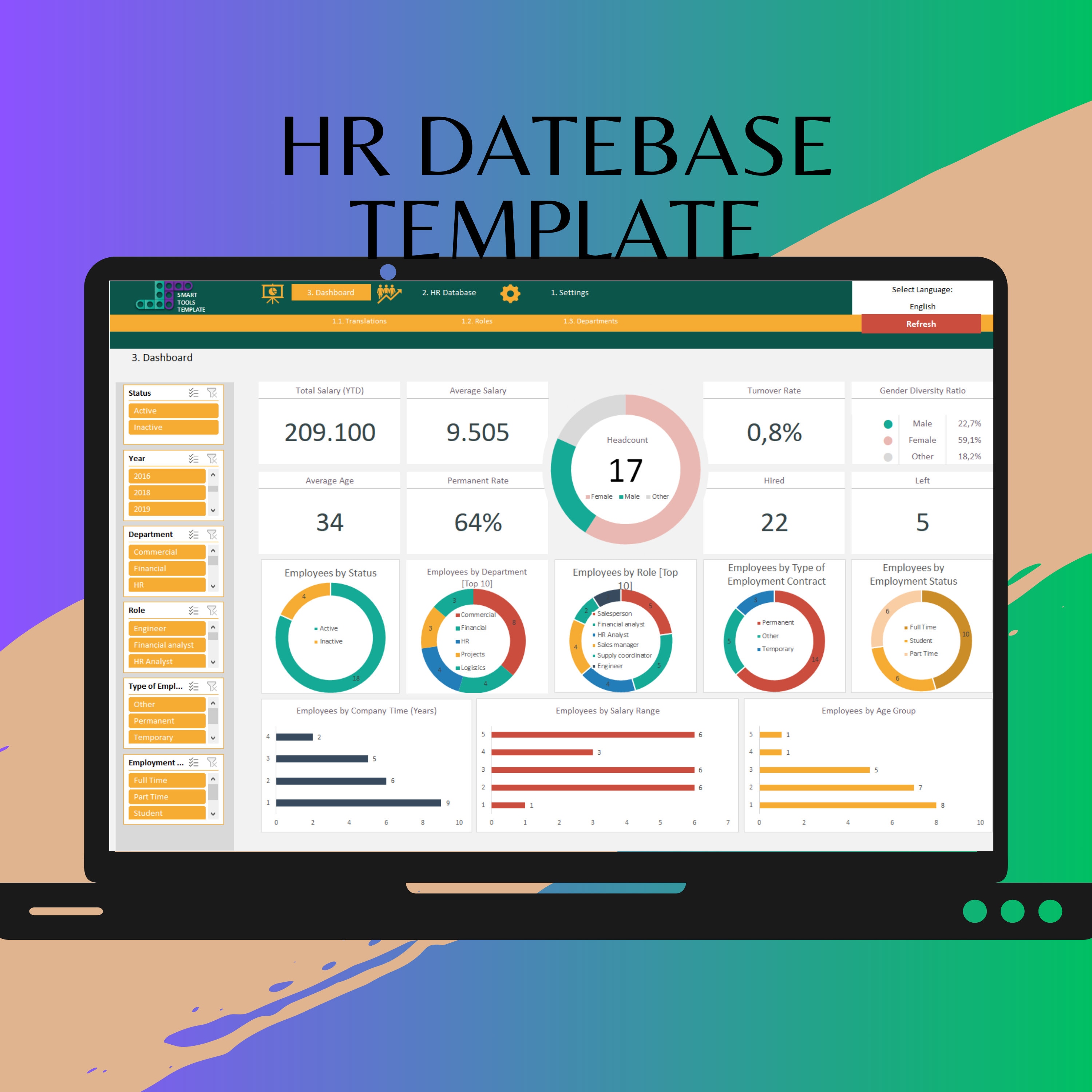 Human Resource Database Template, HR Database Template, HR Database ...