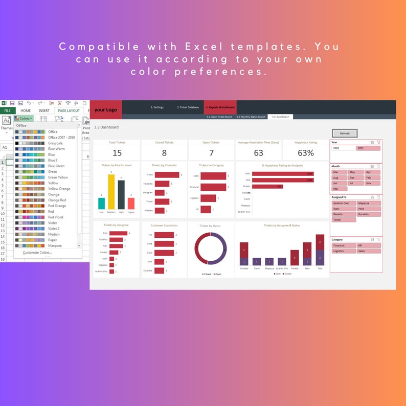 Issue Tracking Excel Template: Project Management Tool - Etsy