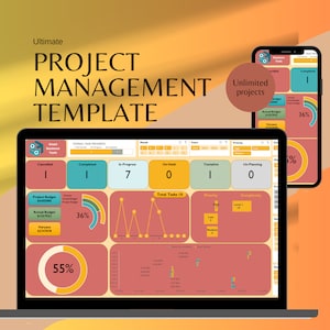 Excel Project Management Template, project Tracker, project planner, Gannt Chart, Kanban Board, Tasks Tracker, project Tasks Management