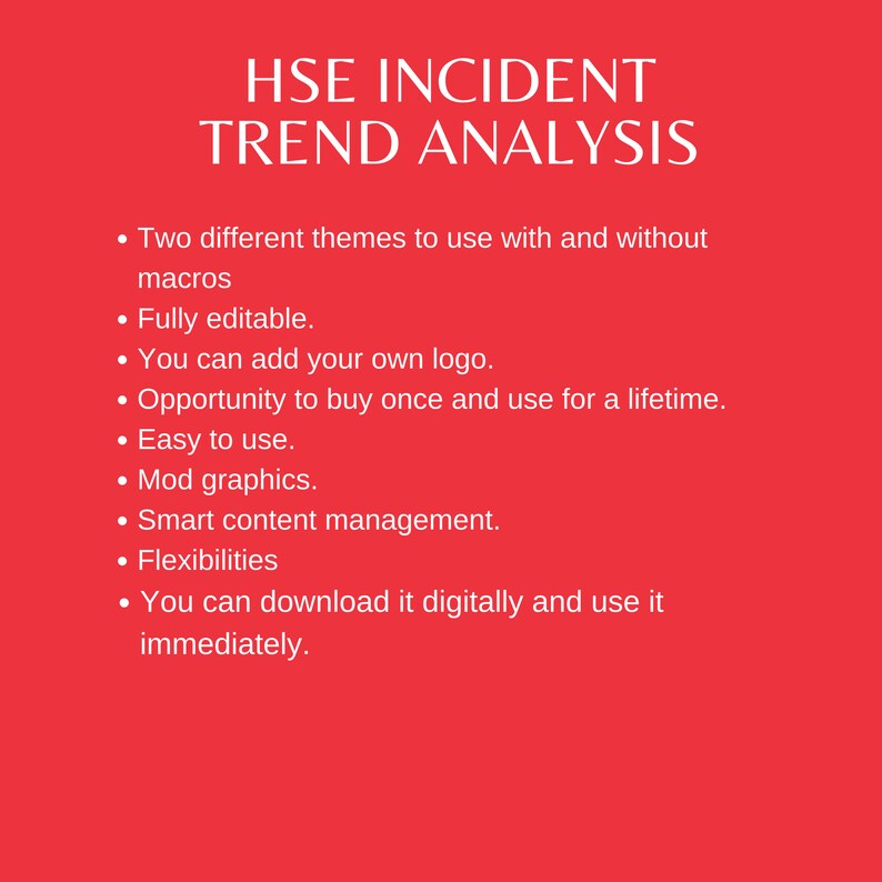 HSE Incident Trend Analysis Dashboard Template, HSE Incident Excel