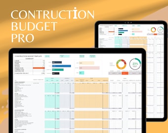 Construction Budget Template Pro | Contractor Cost Tracker | Labor Material Markup | Home Building Excel & Google Sheets